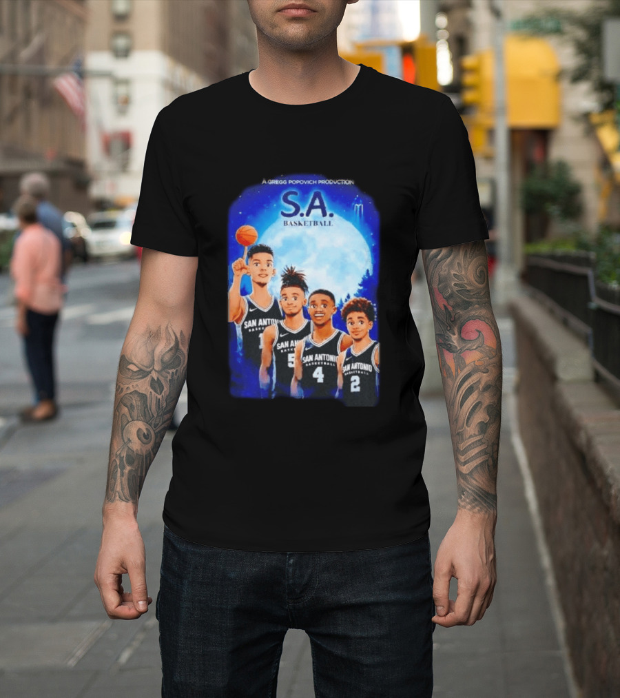 S.A. Basketball San Antonio Spurs A Gregg Popovich Production T-Shirt