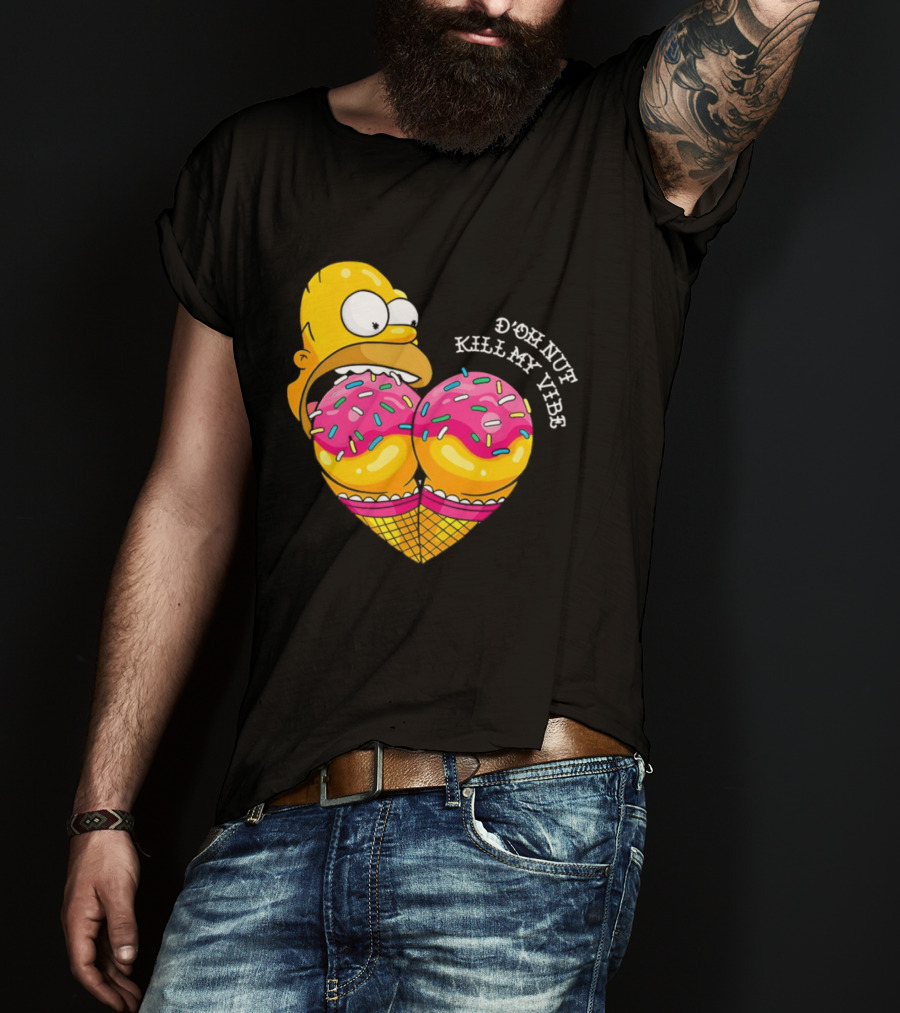 Homer D'oh Nut Kill My Vibe Ice Cream Cone T-Shirt