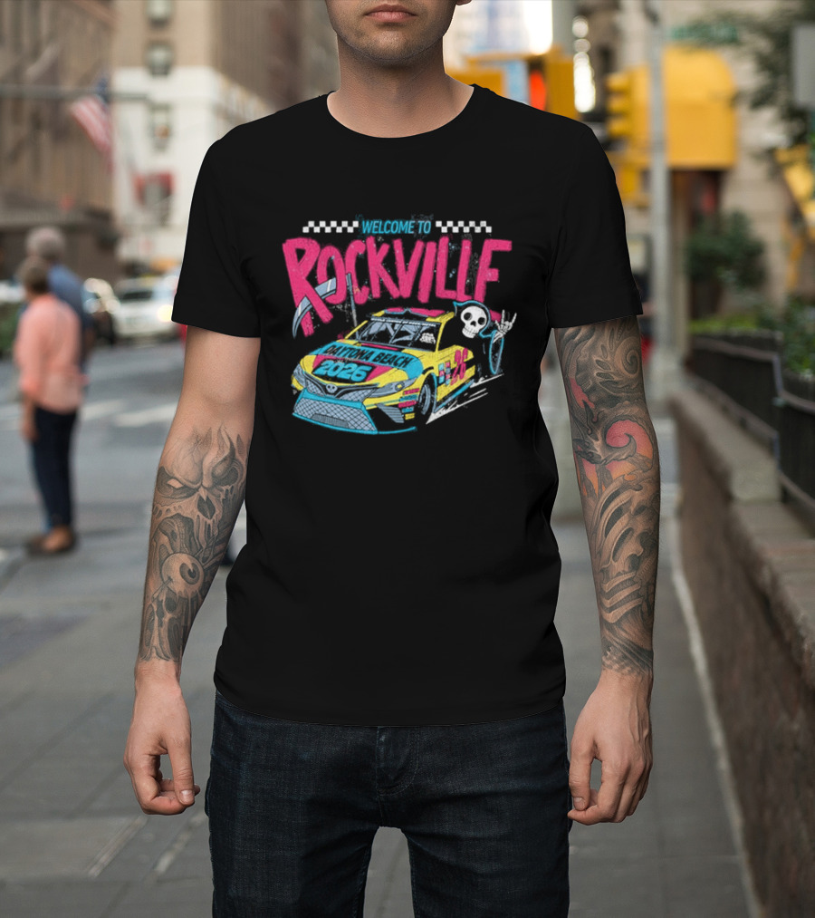 Welcome To Rockville 2026 Daytona Beach Florida Racing Car Devil Horn T-Shirt