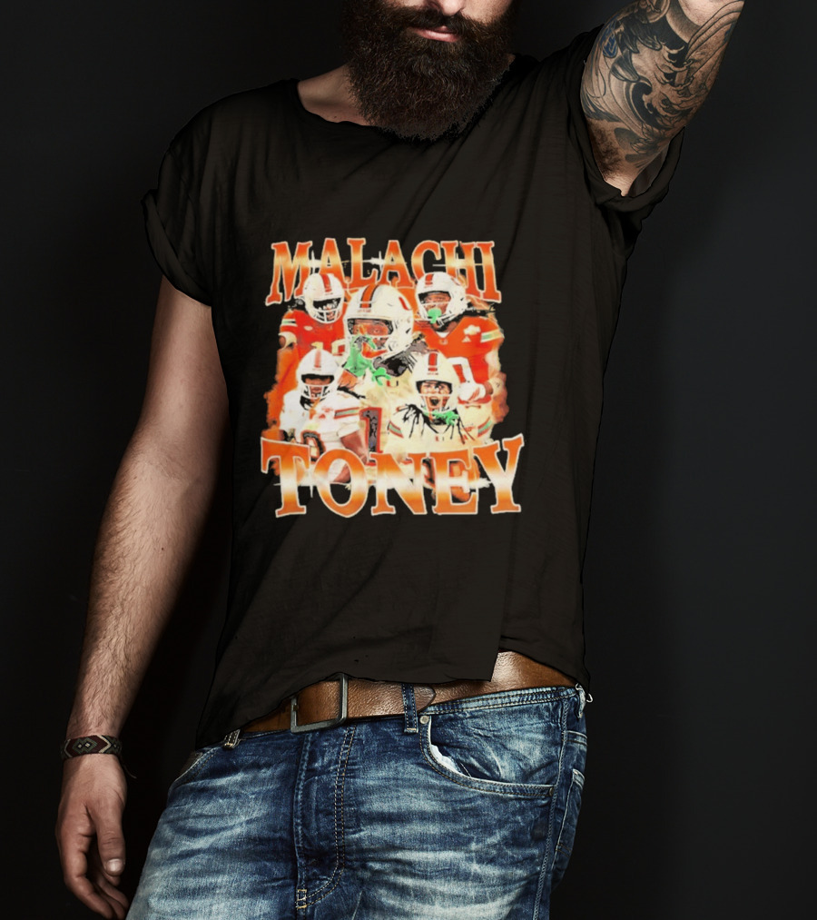 Malachi Toney Miami Hurricanes Football Collage T-Shirt