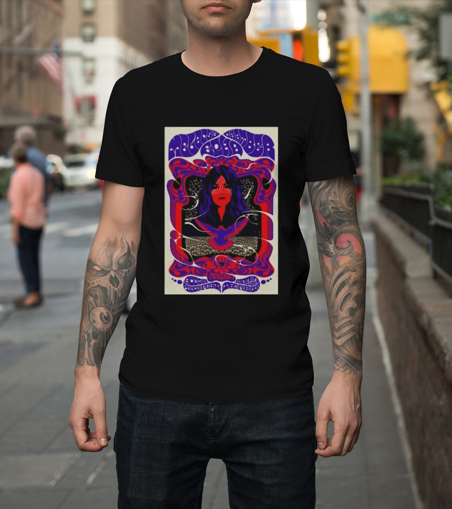 Melody's Echo Chamber Austin Psych Fest 2026 May 9 Austin TX Psychedelic Art Red Purple Woman Bird T-Shirt