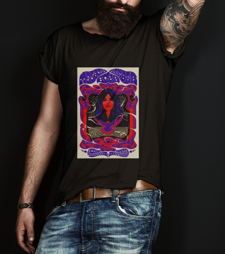 Melody's Echo Chamber Austin Psych Fest 2026 May 9 Austin TX Psychedelic Art Red Purple Woman Bird T-Shirt