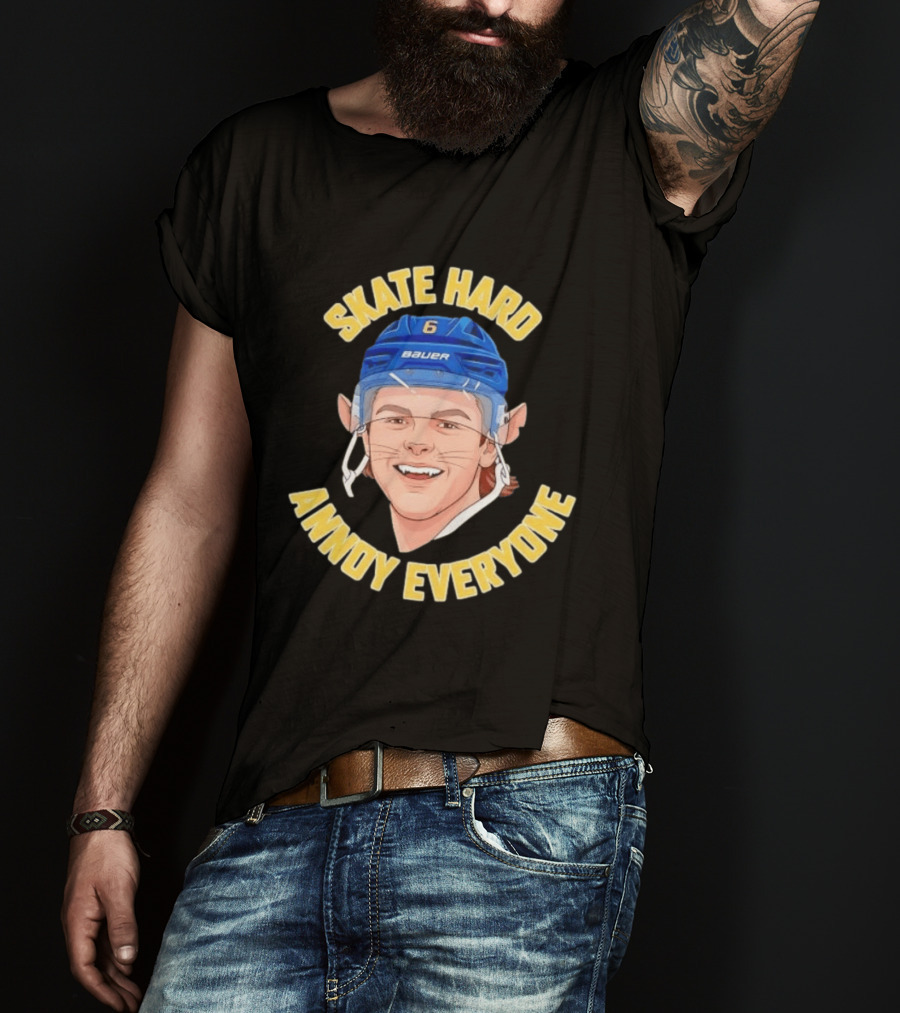 Zach Benson Skate Hard Annoy Everyone Sabres Bauer Helmet T-Shirt