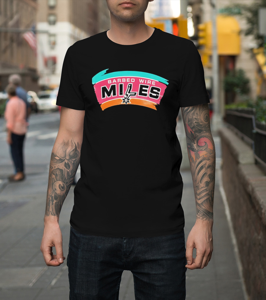 Barbed Wire Miles San Antonio Lightning T-Shirt