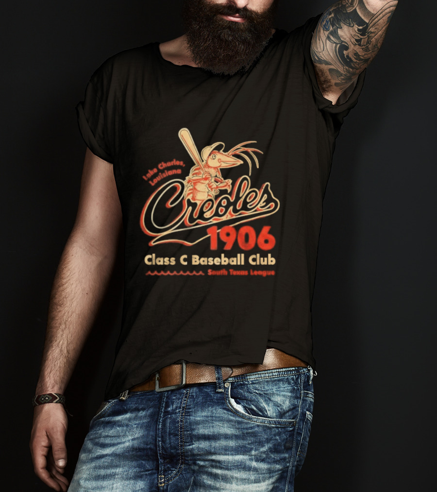 Lake Charles Louisiana Creoles 1906 Class C Baseball Club South Texas League T-Shirt