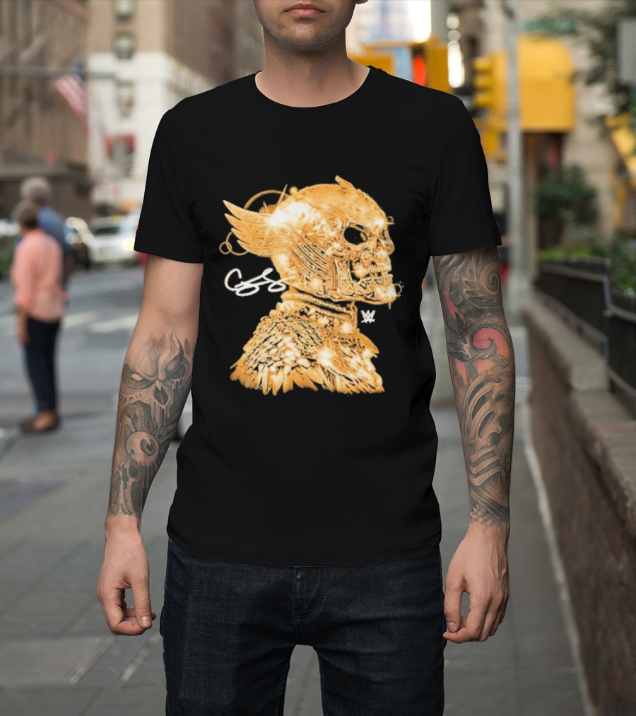 Cody Rhodes Gold Skull Mask Winged WW T-Shirt