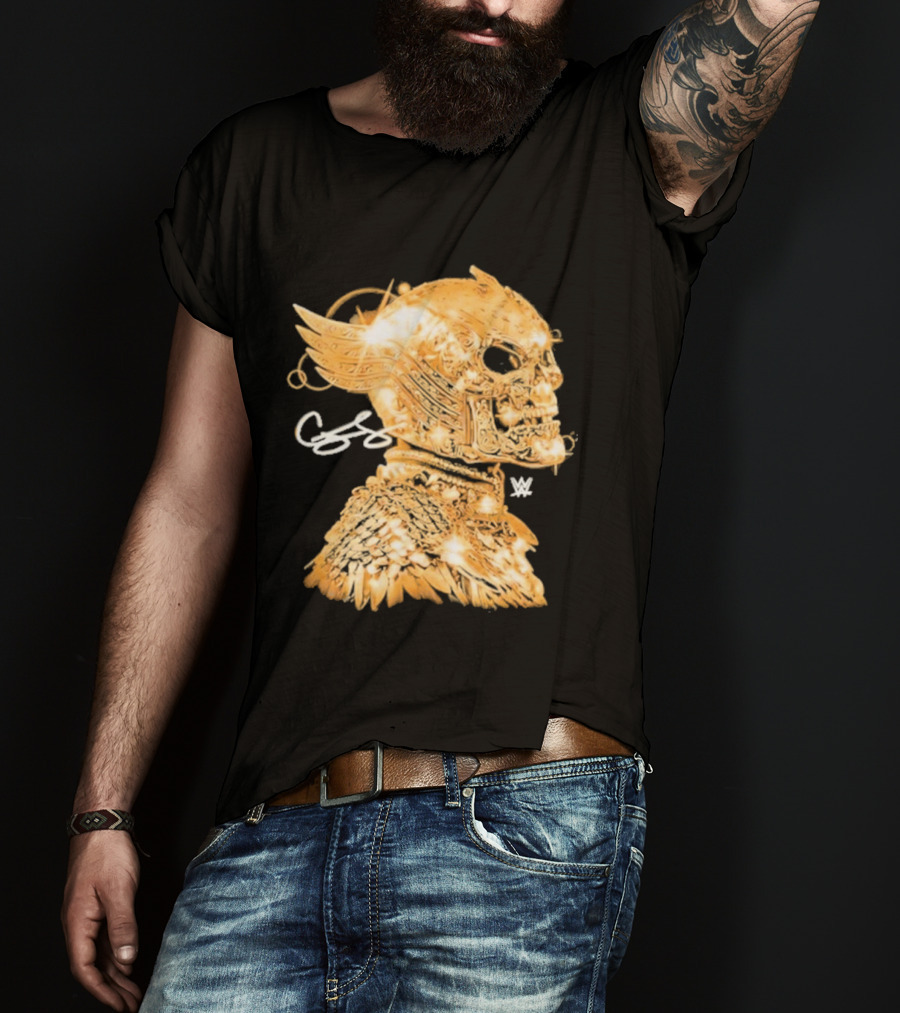 Cody Rhodes Gold Skull Mask Winged WW T-Shirt