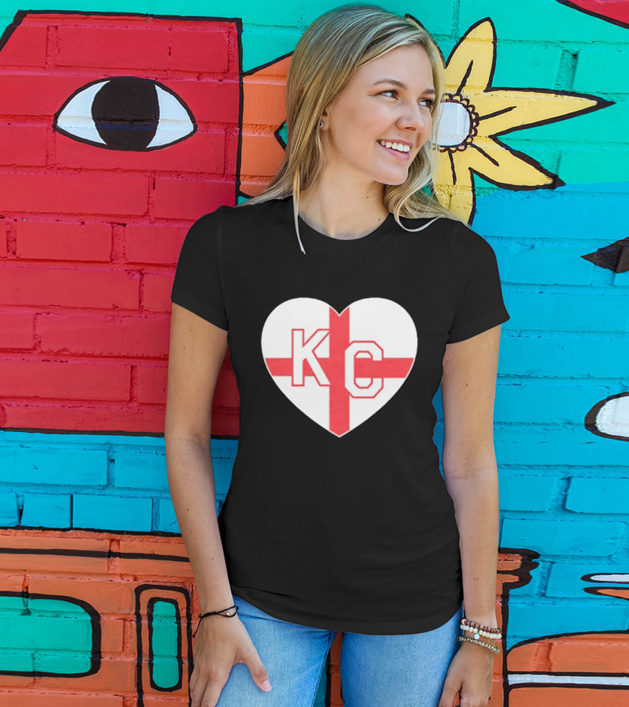 England Kansas City KC Heart Cross T-Shirt