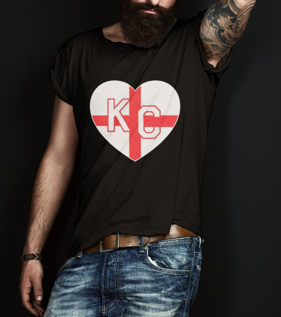England Kansas City KC Heart Cross T-Shirt