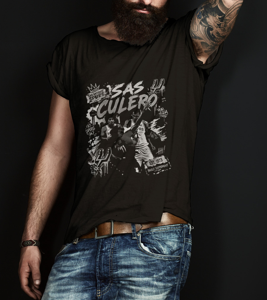San Antonio Spurs Sas Culero Victor Wembanyama Elbowing Naz Reid Basketball Est 1973 T-Shirt