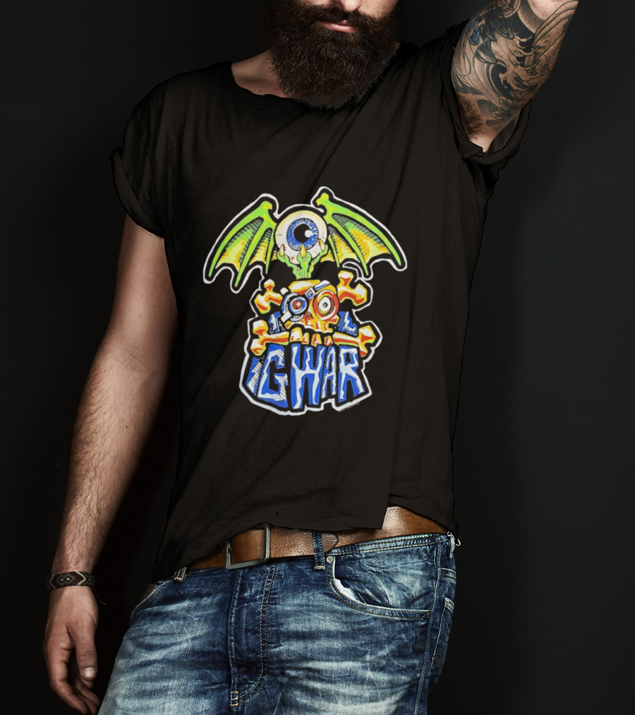 GWAR Flying Eyeball Skull Punk Rock Band Winged Monster T-Shirt
