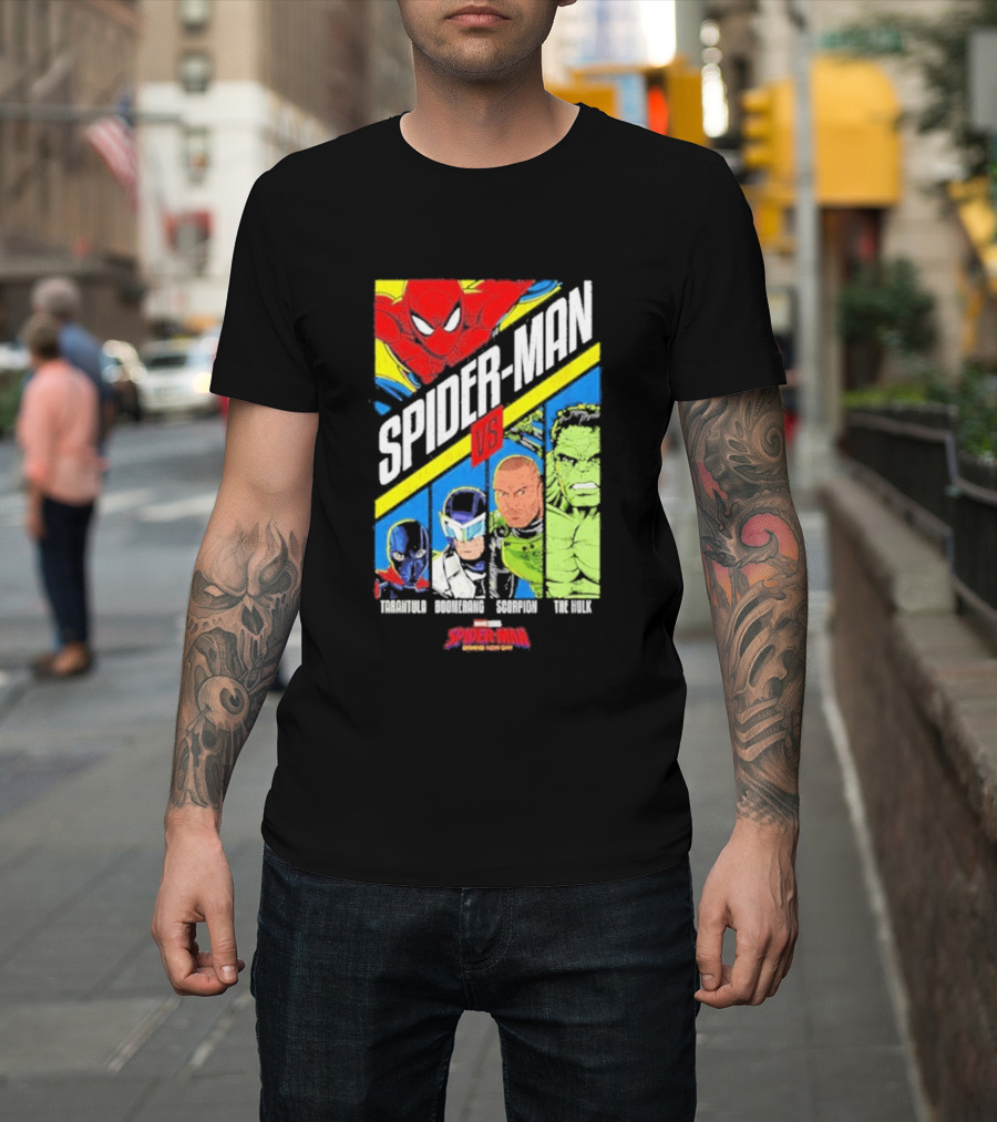 Spider Man VS Tarantula Boomerang Scorpion The Hulk Marvel Superheroes Showdown T-Shirt