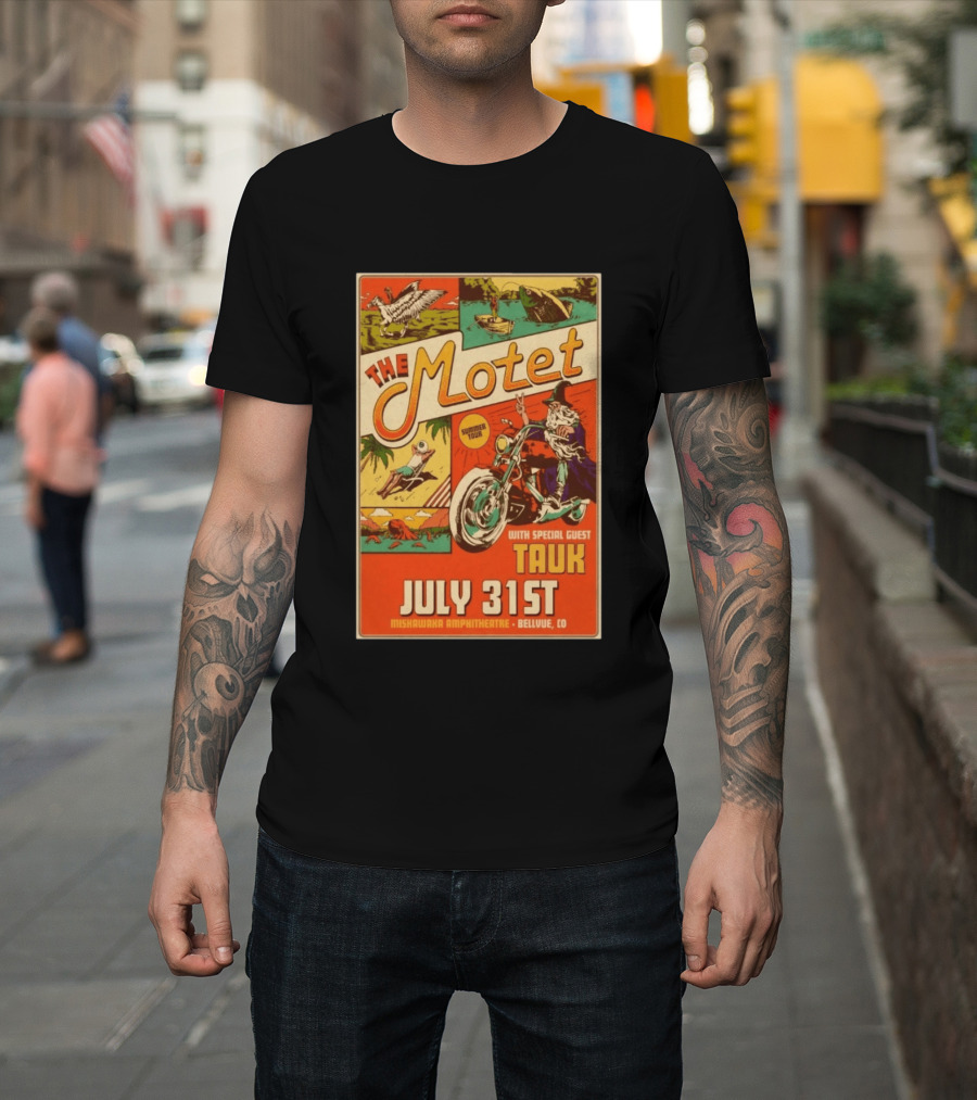 The Motet Summer Tour July 31st Mishawaka Amphitheatre Bellvue CO With Special Guest Tauk T-Shirt