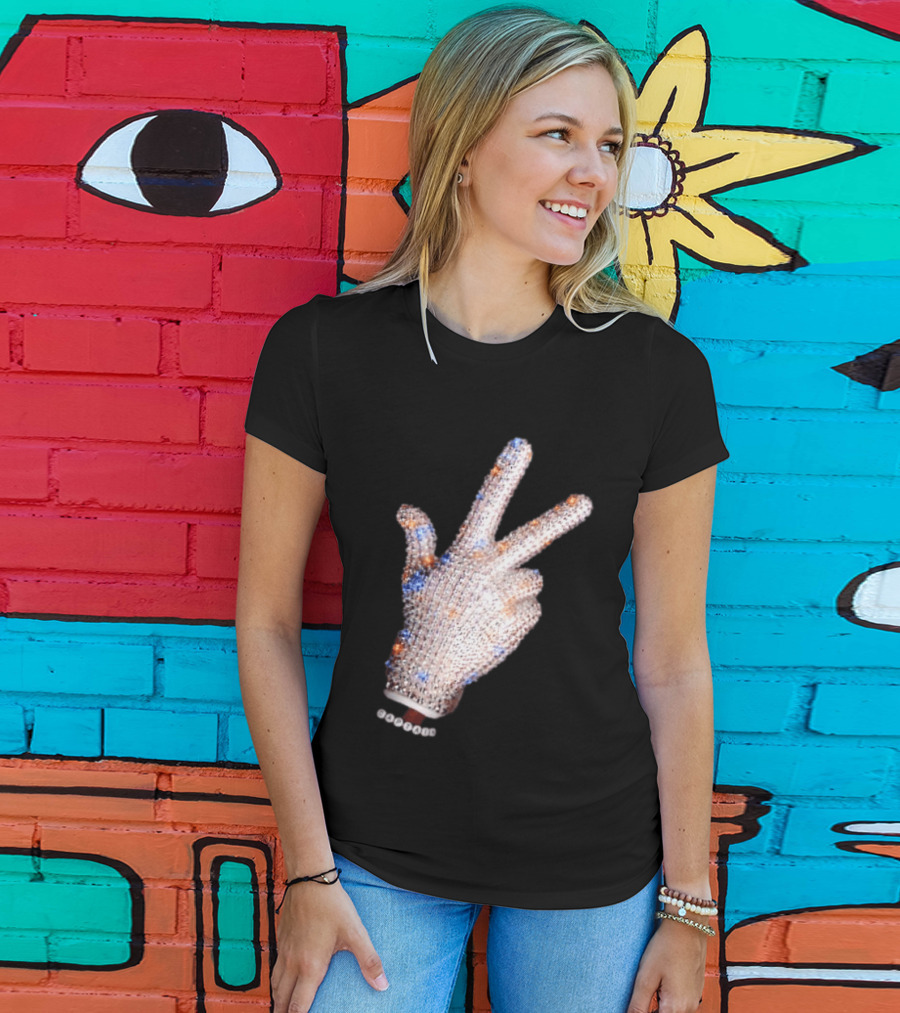 Captain Iceman New York Knicks Drake Iceman Sequined Glove Hand Gesture T-Shirt