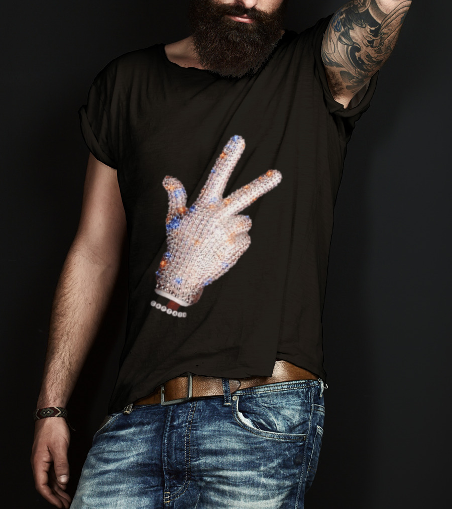 Captain Iceman New York Knicks Drake Iceman Sequined Glove Hand Gesture T-Shirt