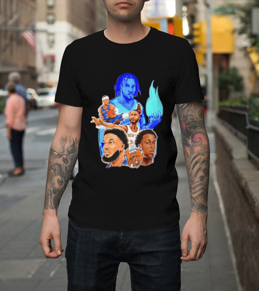 Knicks Jalen Brunson OG Anunoby Mikal Bridges Karl Anthony Towns Basketball T-Shirt