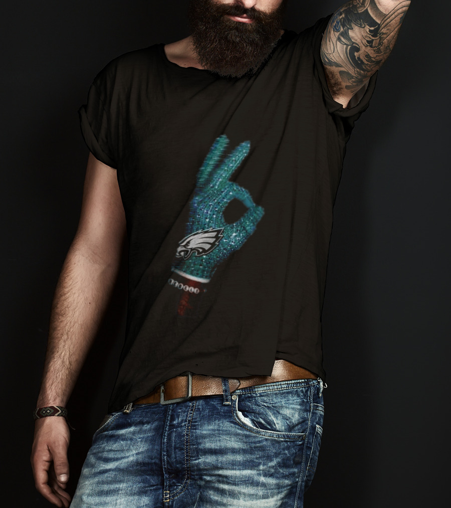 Drake Iceman Philadelphia Eagles Glove Gesture 2 Sided T-Shirt