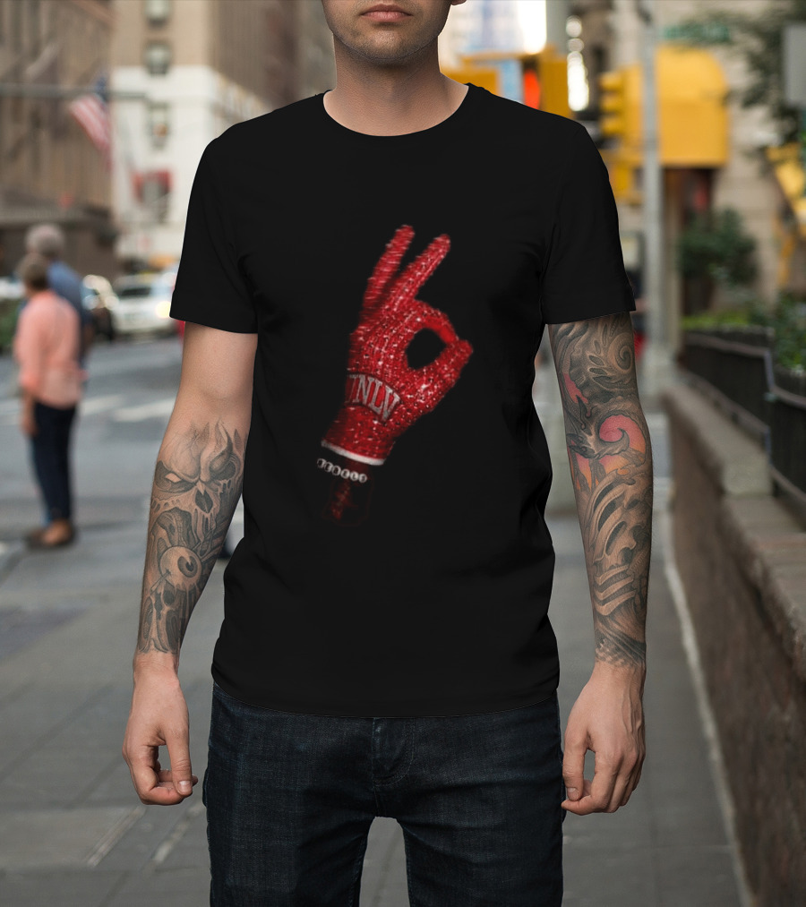 Drake Iceman UNLV Rebels Red Glove Two Sided T-Shirt