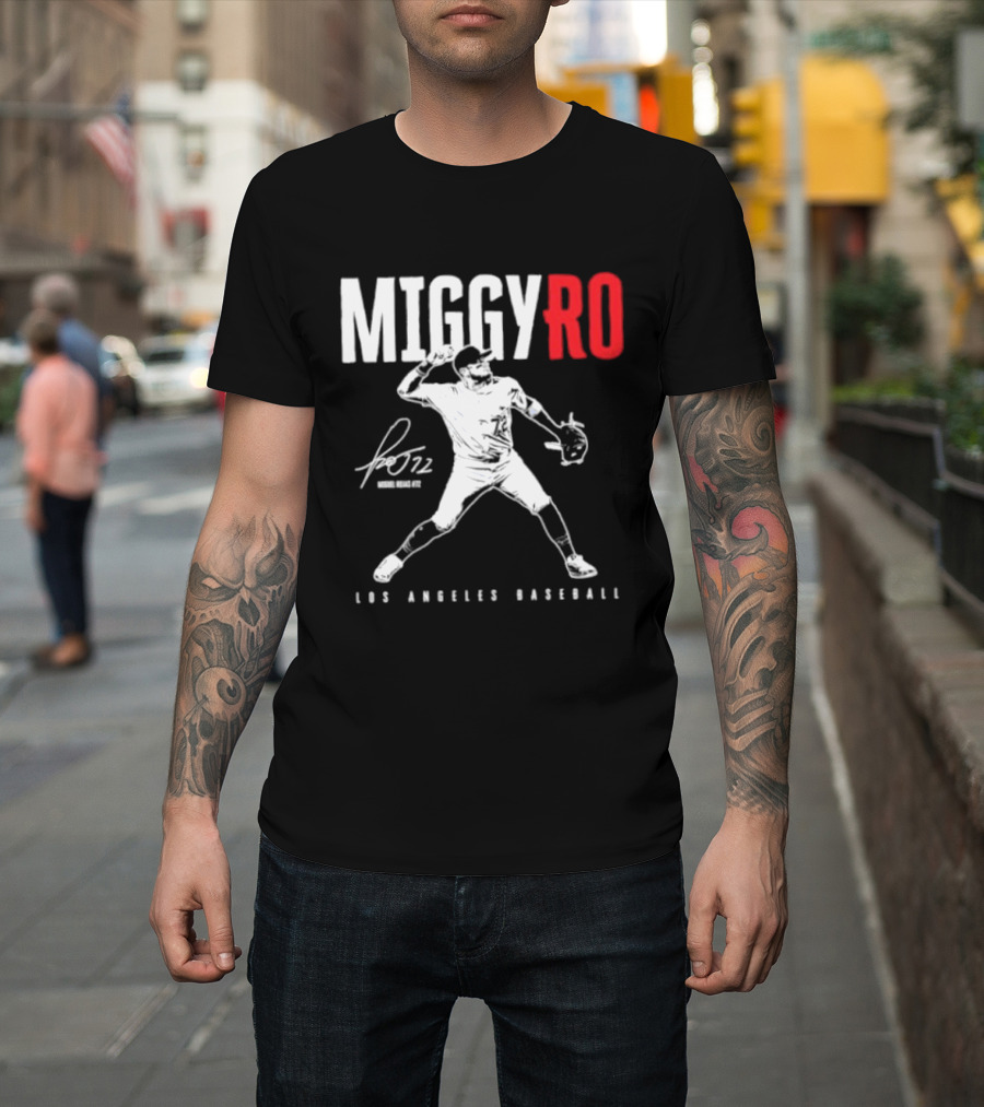 Miguel Rojas 72 Los Angeles Baseball MiggyRo Player Signature T-Shirt
