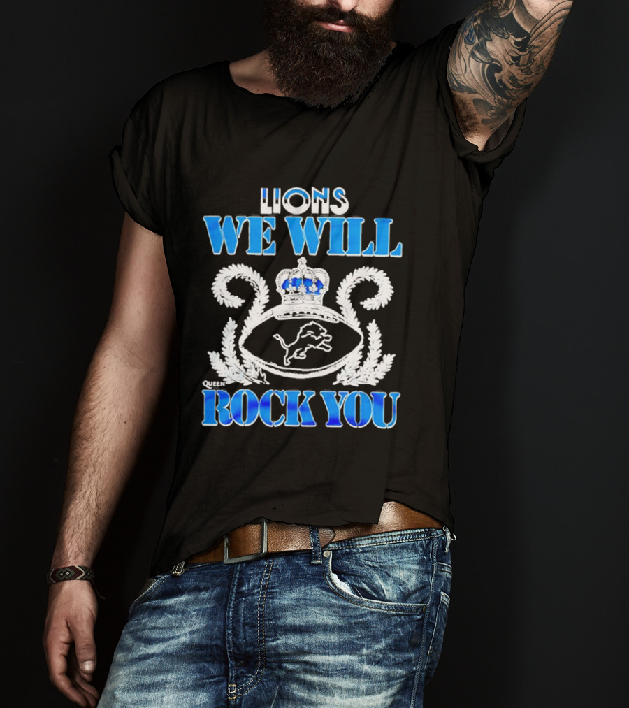 Detroit Lions We Will Rock You Queen Homage 2026 Tri Blend T-Shirt