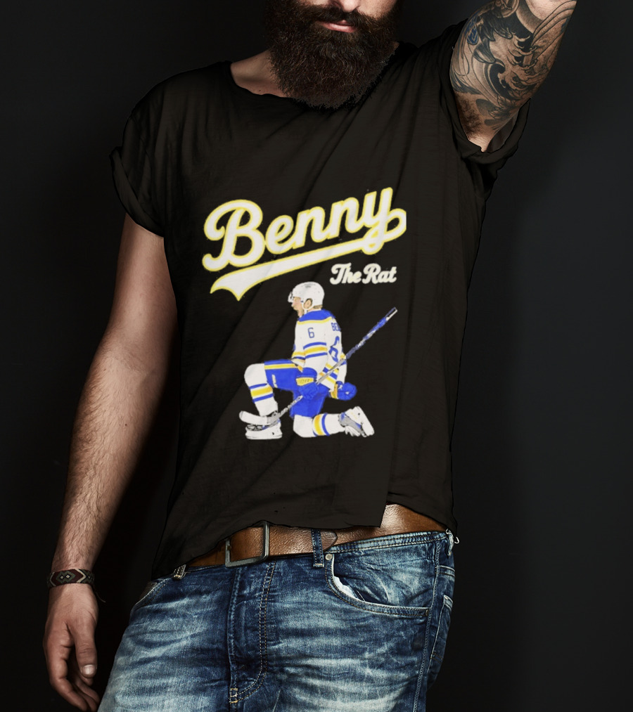 Benny The Rat Buffalo Sabres Number 6 Hockey Player Kneeling T-Shirt