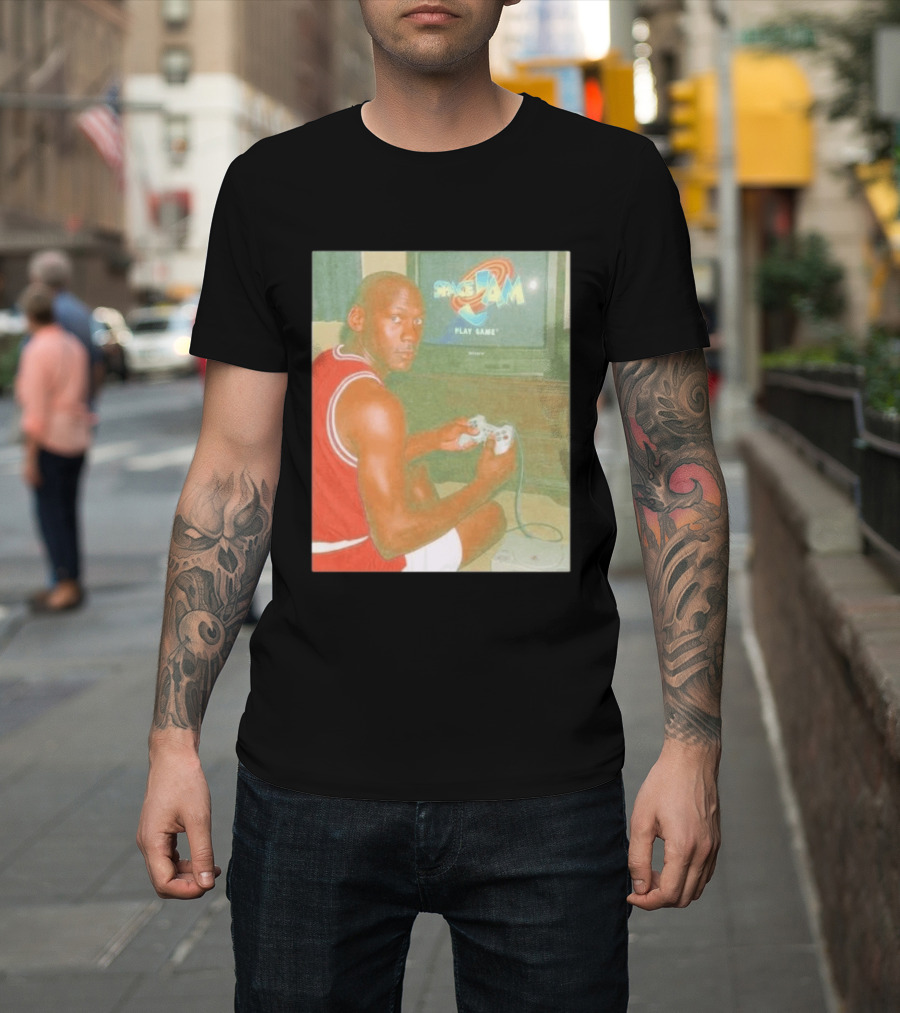 Space Jam Play Game Michael Jordan Gaming Scene T-Shirt