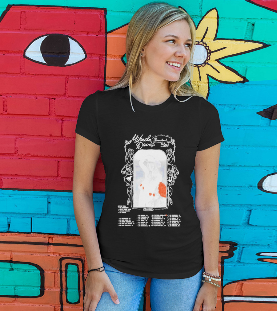 Mikaela Davis Graceland Way Tour 2026 With Dates And Rose Accents T-Shirt