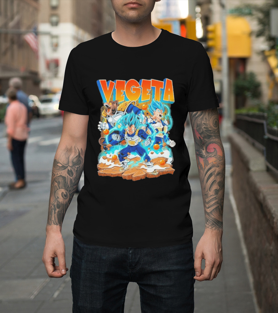 Vegeta Super Saiyan Blue Power Dragon Ball Glorious Combat Scene T-Shirt
