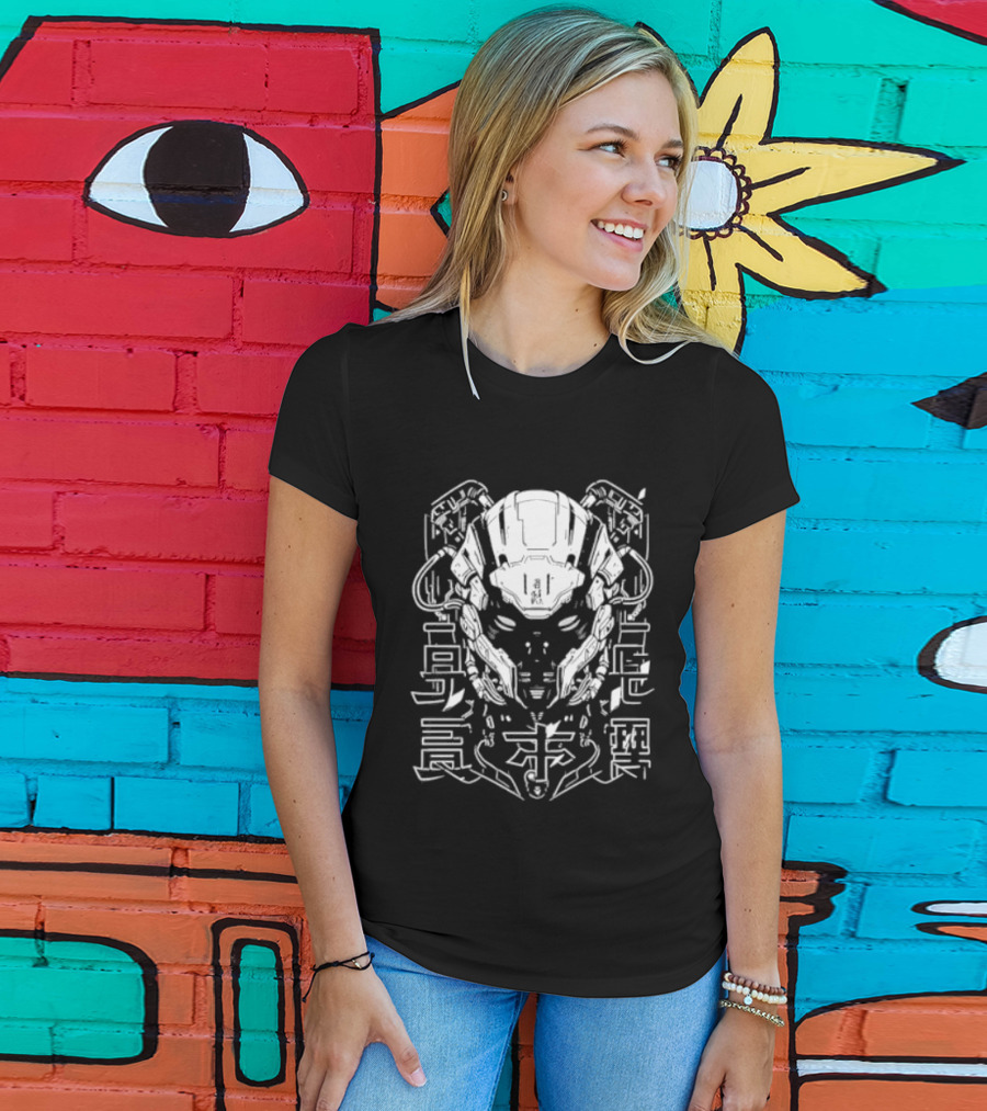 Futuristic Japanese Cyberpunk Demon Mecha Techwear Harajuku Otaku T-Shirt