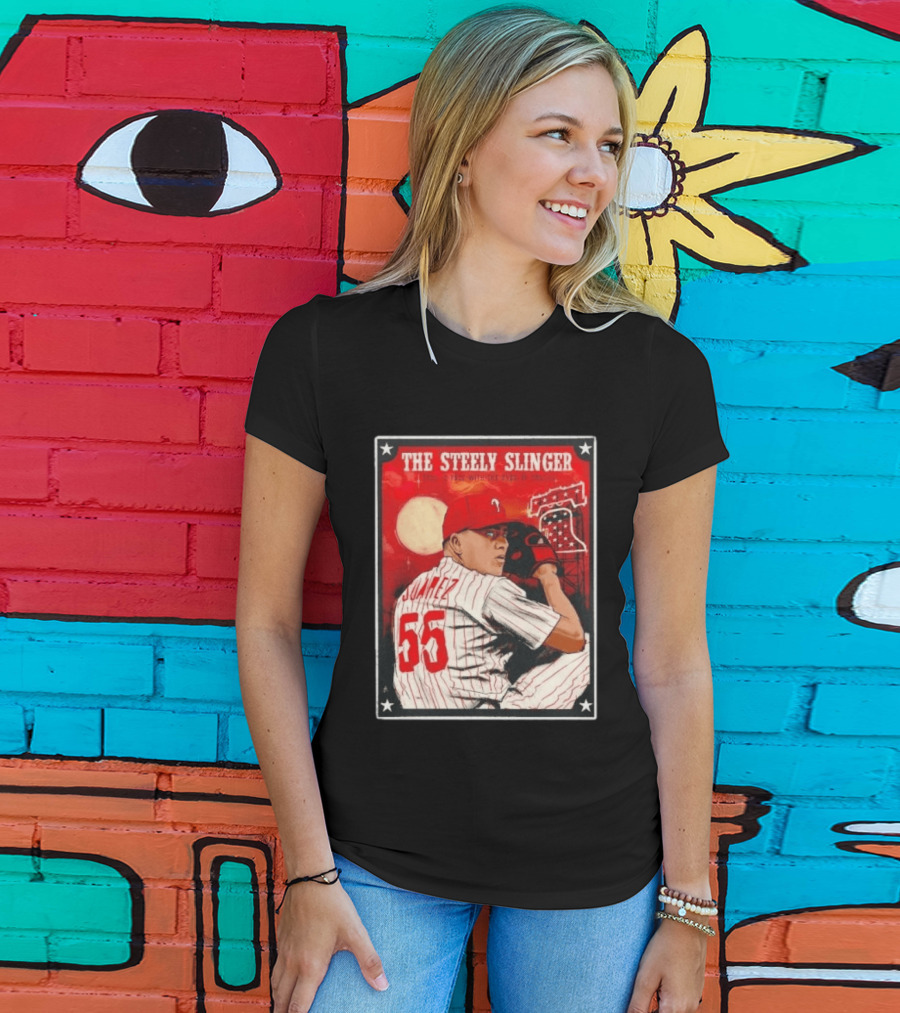 Philadelphia Phillies Ranger Suarez Steely Slinger 55 Baseball T-Shirt
