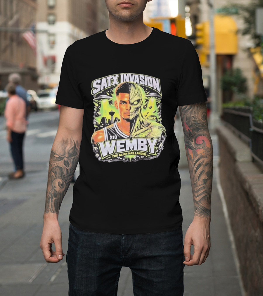 SATX Invasion Wemby The Alien Has Landed Victor Wembanyama 210 T-Shirt