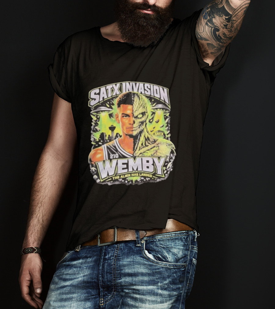 SATX Invasion Wemby The Alien Has Landed Victor Wembanyama 210 T-Shirt