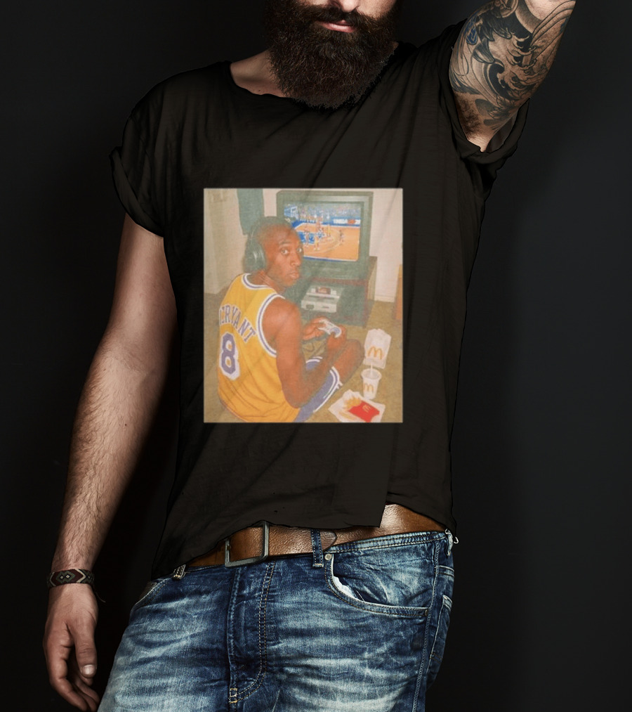 Kobe Bryant Number 8 Playing Retro NBA Video Game McDonald's Meal T-Shirt