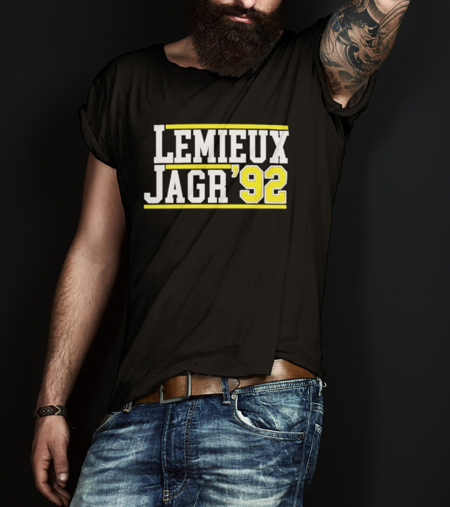 Lemieux Jagr '92 Retro Sports Memorabilia T-Shirt