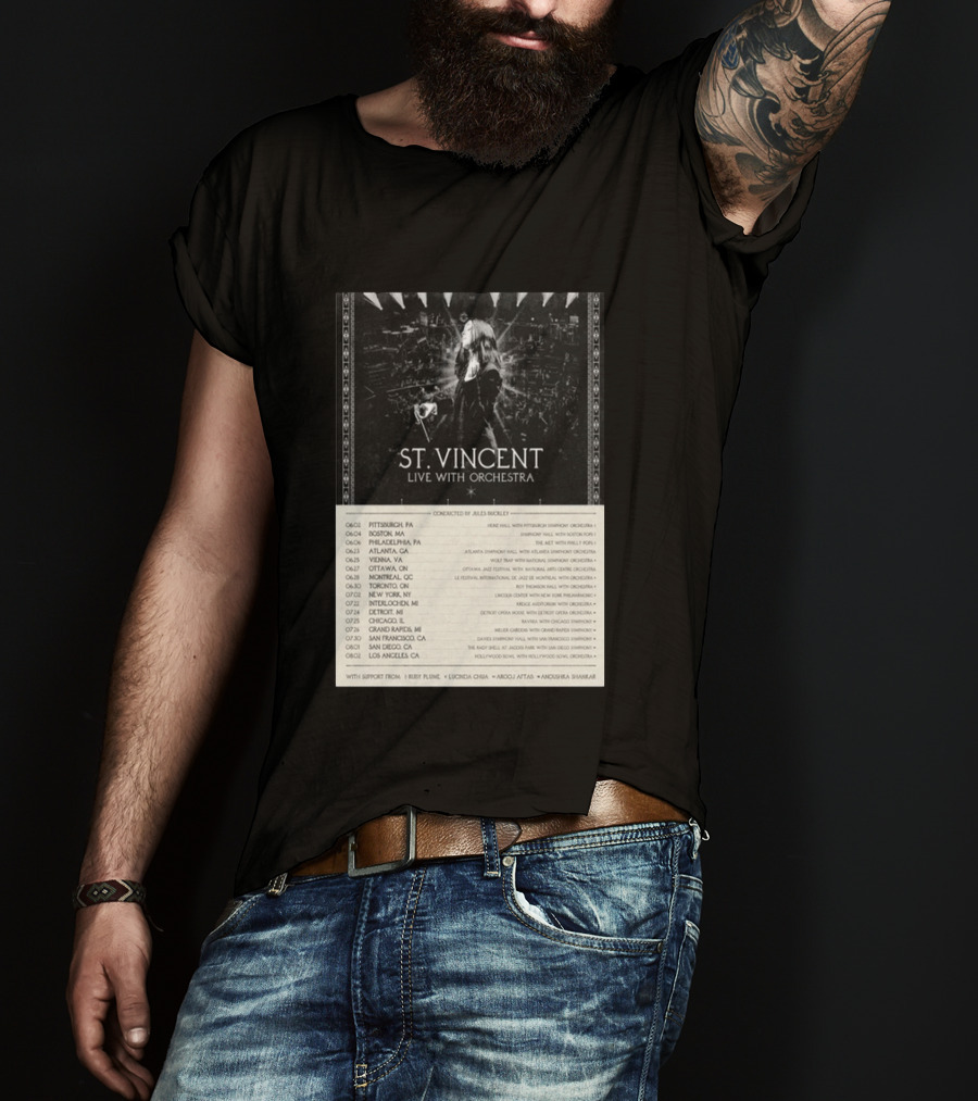 St Vincent Live With Orchestra 2026 Tour Conducted By Jules Buckley Dates And Locations T-Shirt