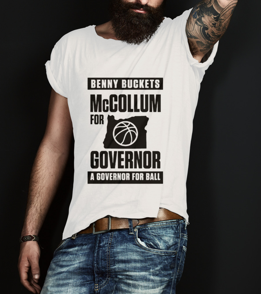 Benny Buckets McCollum For Governor A Governor For Ball Basketball Map T-Shirt