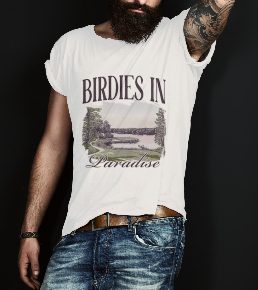 Birdies In Paradise Lake Pocket T-Shirt
