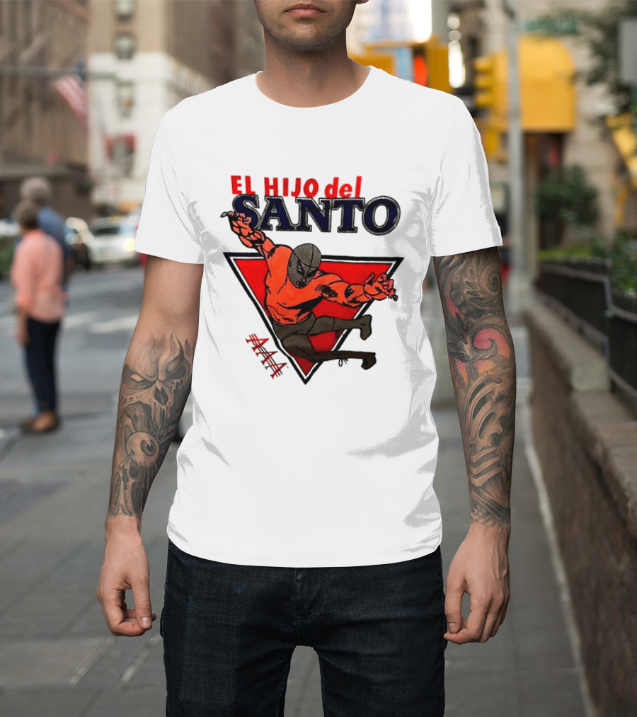 El Hijo Del Santo AAA Lucha Libre Wrestler In Red Triangle T-Shirt