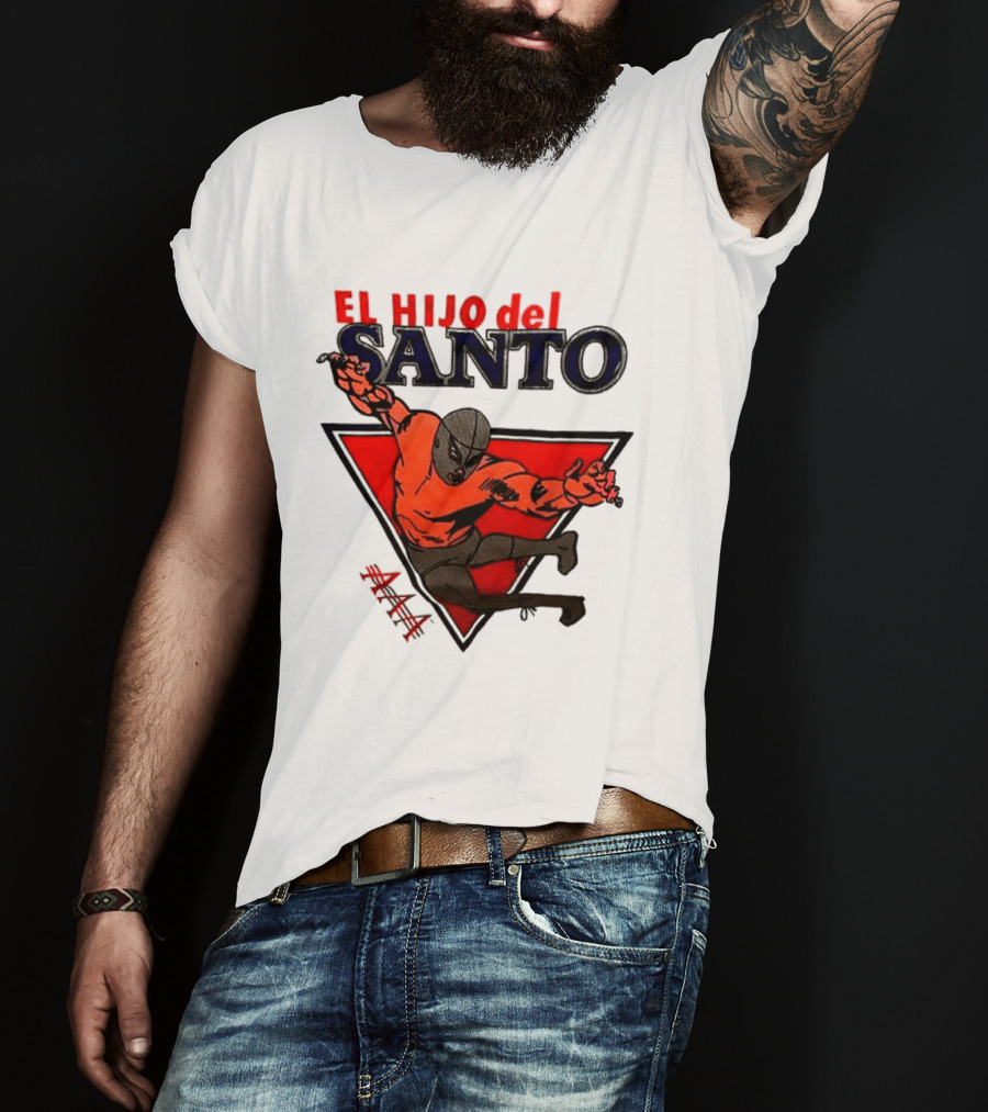 El Hijo Del Santo AAA Lucha Libre Wrestler In Red Triangle T-Shirt
