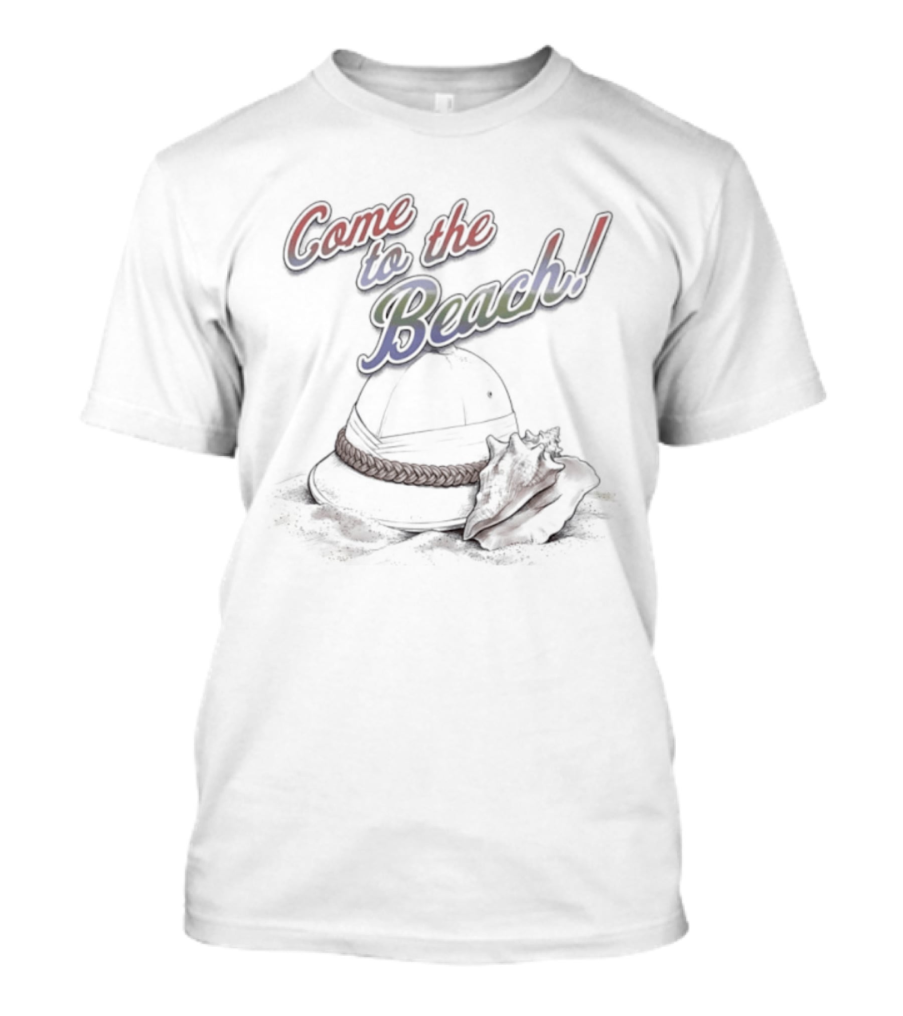 Come To The Beach Vacation Adventure Hat And Sandals T-Shirt