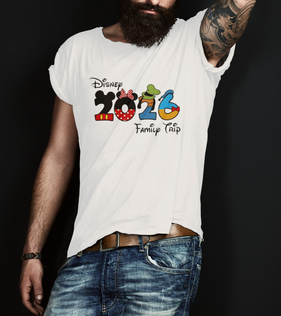 Disney 2026 Family Trip Mickey Minnie Goofy Donald T-Shirt