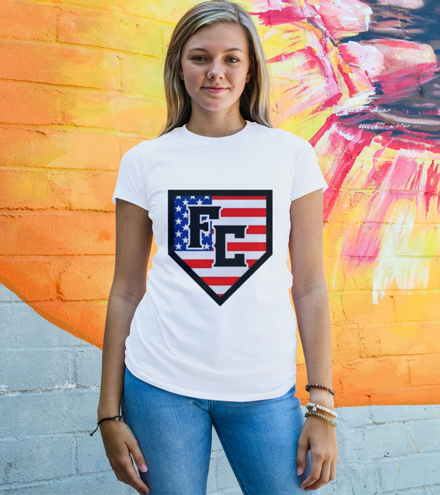 FC Patriotic Home Plate USA Flag White Regular 5000 T-Shirt