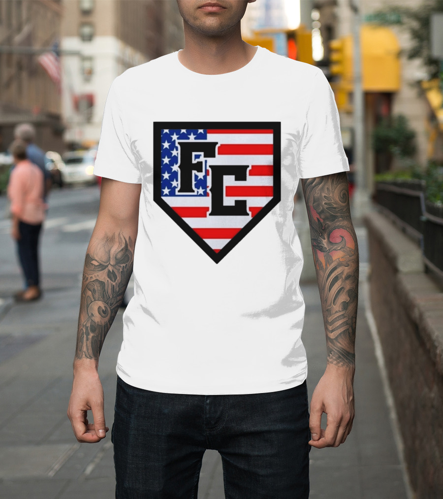 FC Patriotic Home Plate USA Flag White Regular 5000 T-Shirt