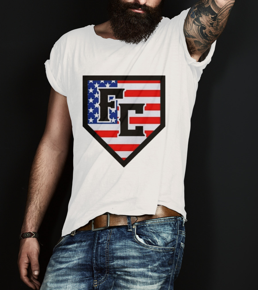 FC Patriotic Home Plate USA Flag White Regular 5000 T-Shirt