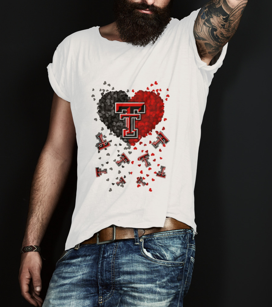Texas Tech Red Raiders Heart 2026 Football Fan Gear T-Shirt