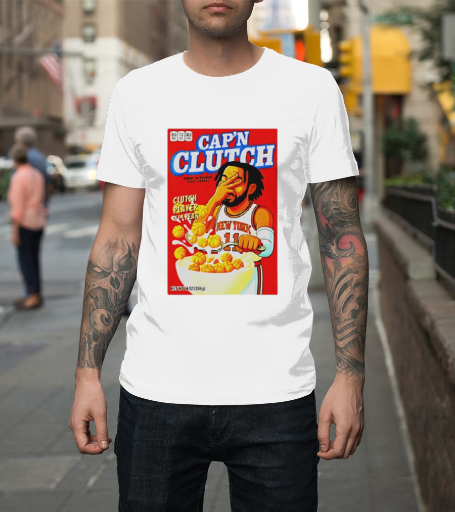 Cap'n Clutch New York Knicks Clutch Player Of The Year Cereal Box T-Shirt