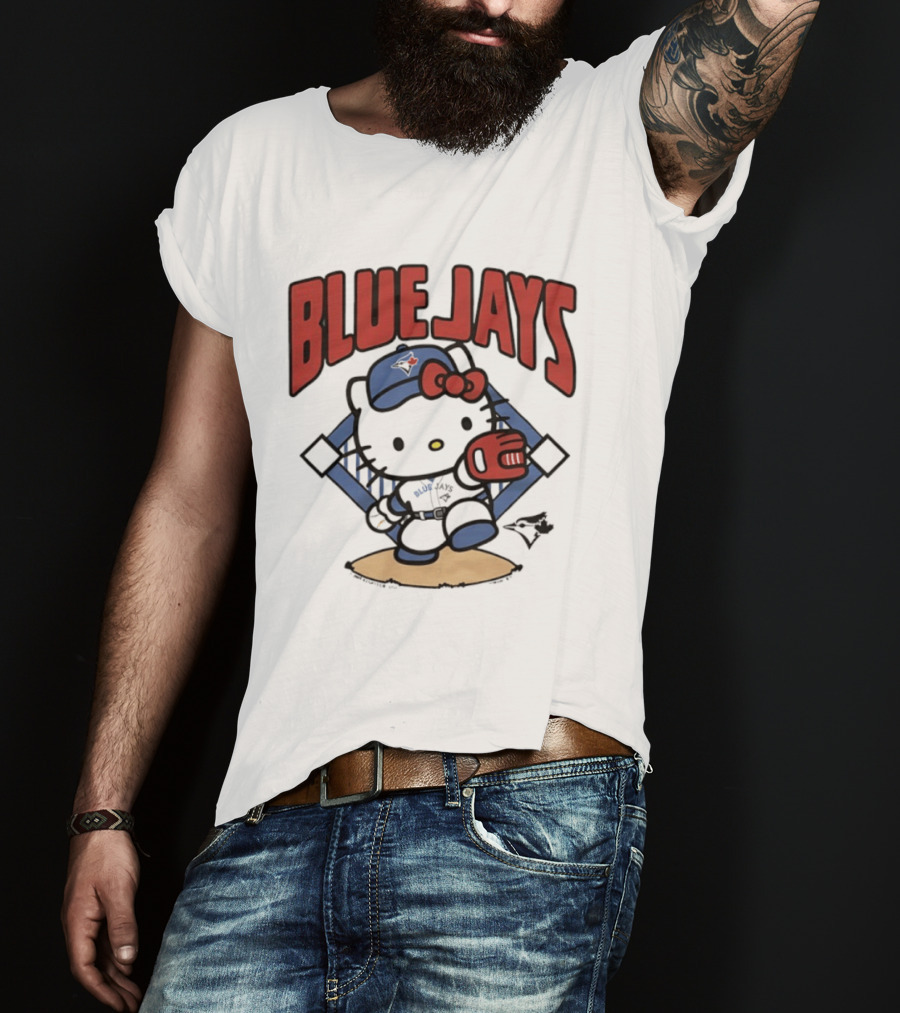Toronto Blue Jays Hello Kitty Baseball Collaboration MLB T-Shirt