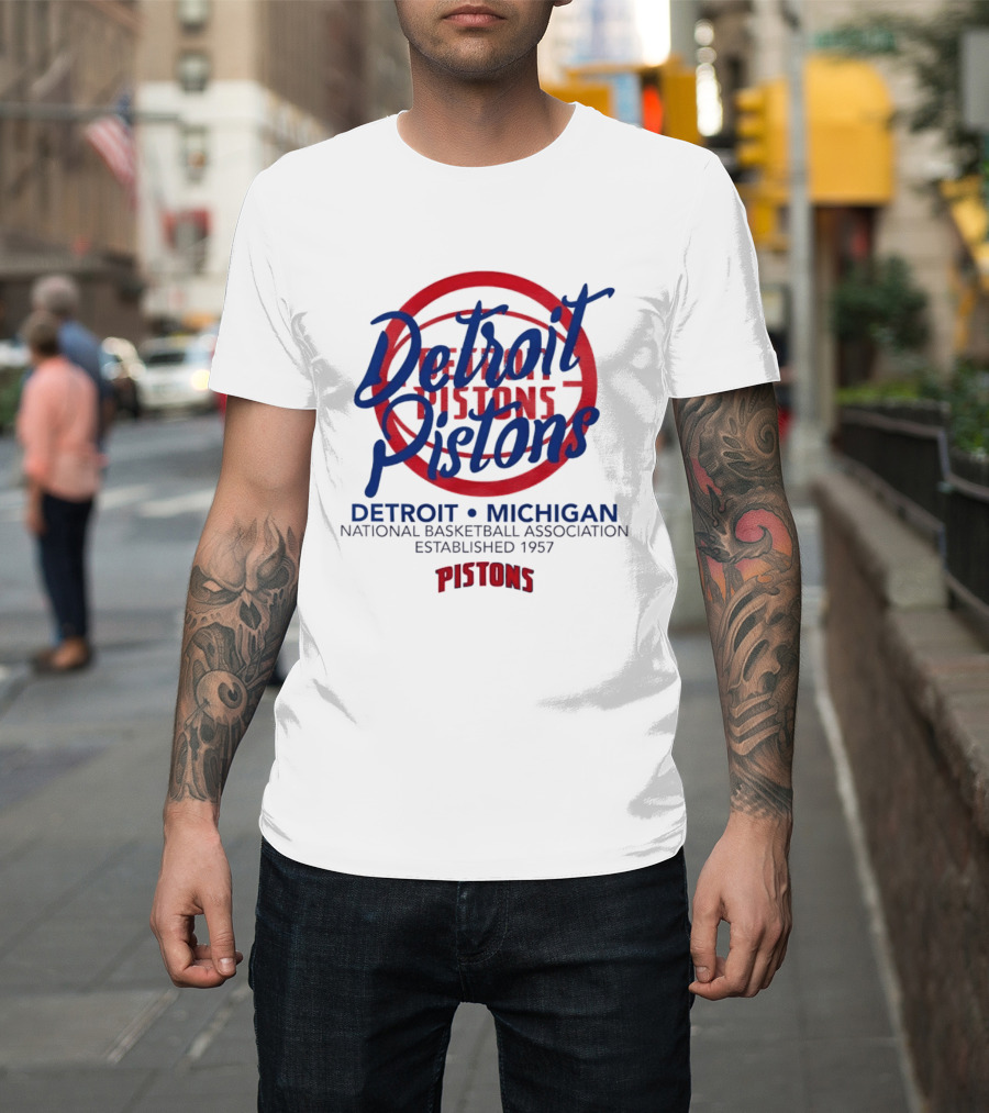 Detroit Pistons Michigan NBA Established 1957 National Basketball Association T-Shirt