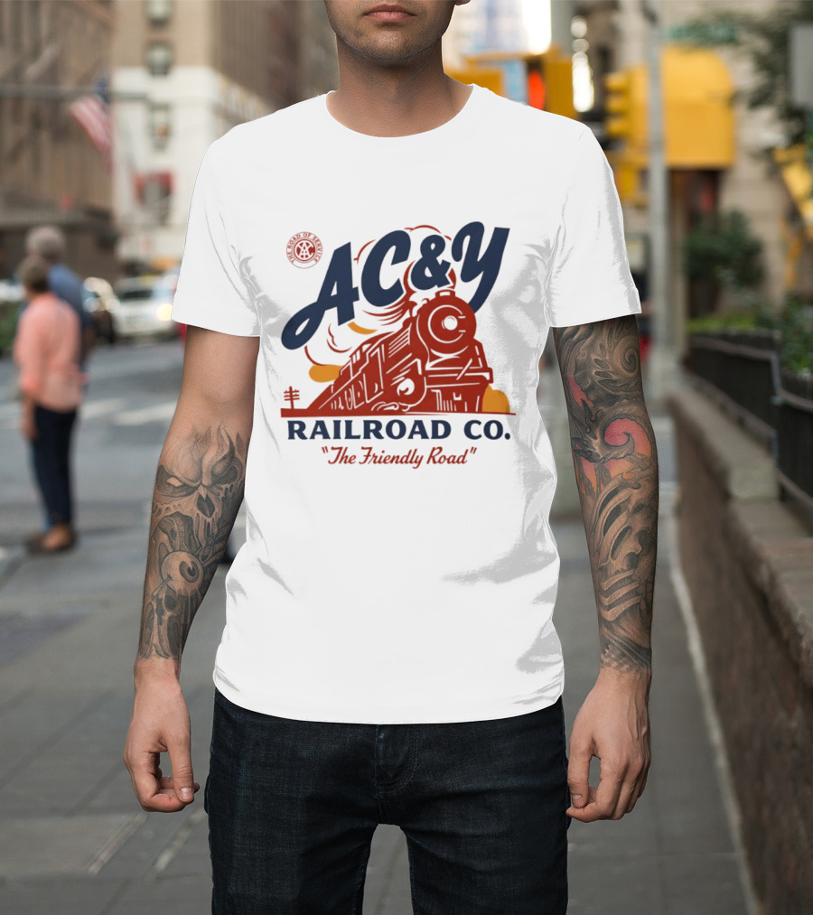 AC&Y Railroad Co. The Friendly Road Vintage Locomotive T-Shirt
