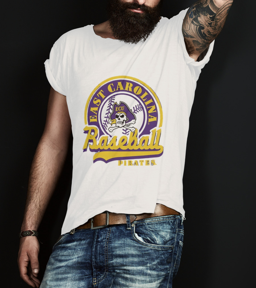 East Carolina Pirates ECU Baseball Skull T-Shirt